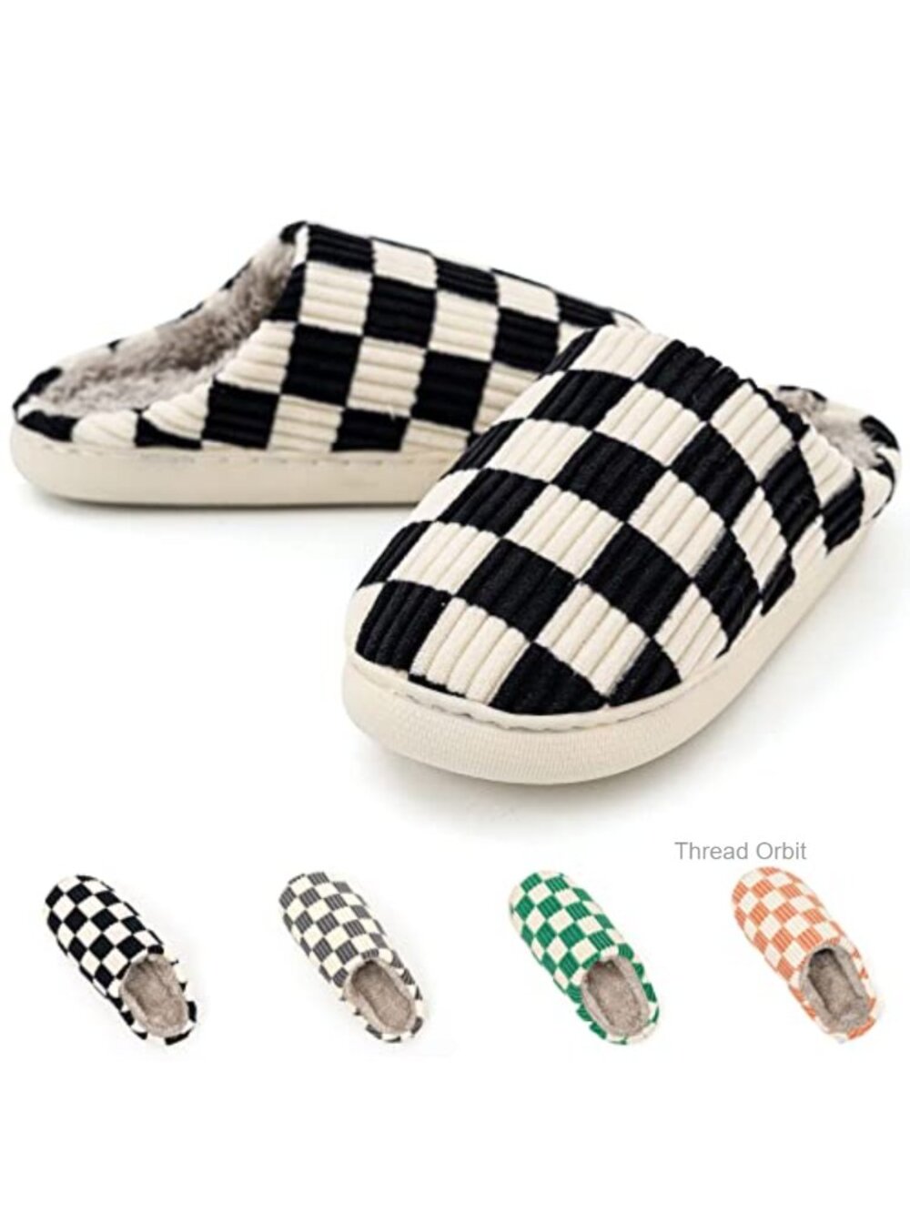 Fuzzy House Slippers Women Men Faux Fur Memory Foam Indoor Outdoor Shoes